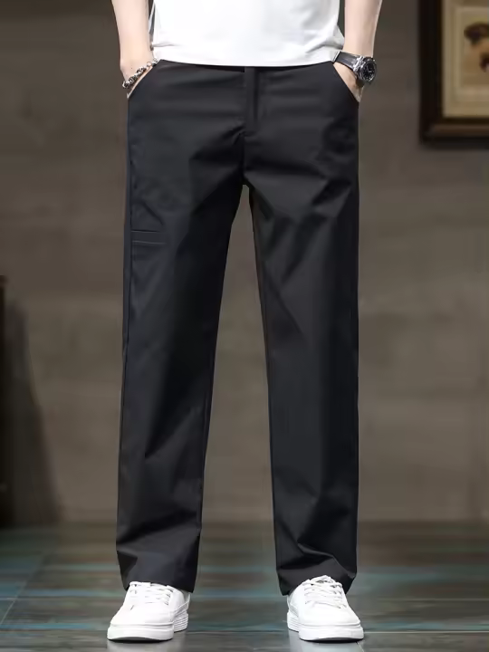 Pantalones Casuales Para Hombre Primavera Verano Mallas De Hielo Delgados Secado Rápido Estilo Clásico Trousers Moda Masculina - 1
