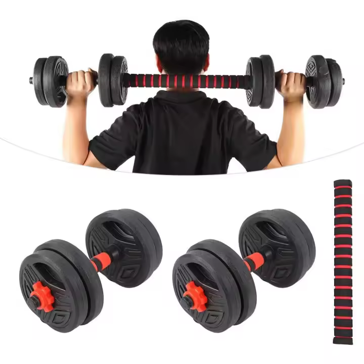 Set de mancuernas ajustables de 10kg, 3 en 1 multifunción peso libre 10kg pesas y pesas peso ajustable para gimnasio en casa - 1