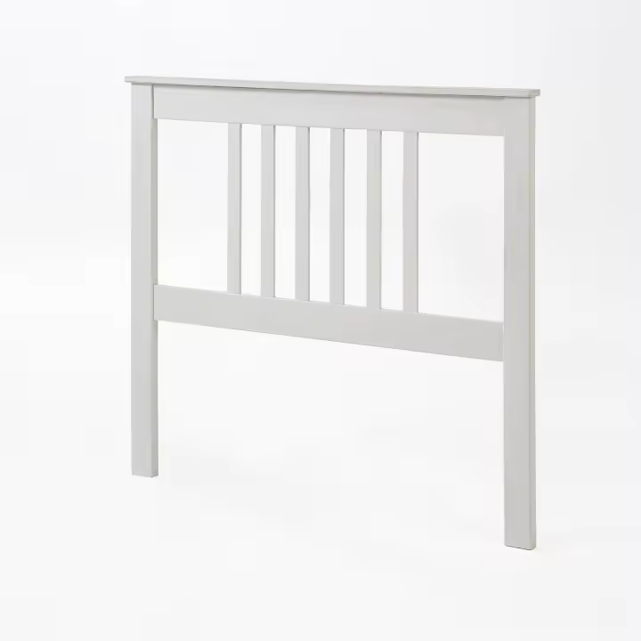 Cabecero para somier de 90 cm , pino macizo, Moblit, serie Alme blanco, medidas: (100x102x2) cm ( altoxanchoxfondo), color blanco lavado. - 1