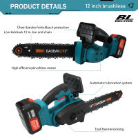 motosierra eléctrica inalámbrica sin escobillas de 12 pulgadas, sierra de poda para corte de madera y jardín, herramientas eléctricas para batería Makita de 18v - details 2