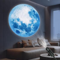 Lámpara LED De La Luna Planeta Azul Luz Nocturna Decorativa Sin Fuente De Alimentación Incluida Material Plástico - details 4