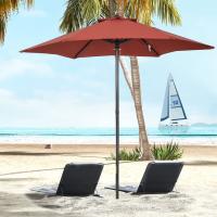 Outsunny Sombrilla Ø 196 cm, con función plegable, Sombrilla hexagonal para Balcón Sombrilla de Playa Sombrilla de prueba de Viento somento Brilla de Mercado Sombrilla de manivela Sombrilla de Playa Balcón Jardín Sombrilla de Protección - details 0