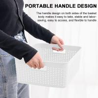 GmeDhc 5 PCS Cajas Almacenaje Plastico, Caja de Almacenamiento para Hogar, Cajas Organizadoras de Plástico con Asas, Cestas Organizadoras Almacenaje, para Cocina, Armario, Oficina, Baño - details 2