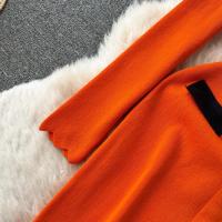 YuooMuoo Vestido Elegante Bodycon Para Mujer Con Cuello V Y Lazo Manga Larga Split Frontal Estilo Oficina Lady Chic Para Fiesta Y Trabajo - details 9