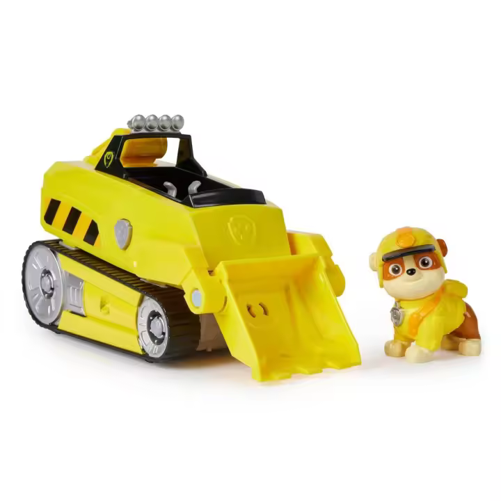 SPIN MASTER - PATRULLA CANINA - Pack Figura Rubble Jungle Pups y Vehículo Rinoceronte - Patrulla Canina Juguetes - 6067761 - Juguetes Niños 3 años + - Regalo Niño 3 años + - 1