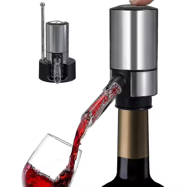 ZVD Electric Wine Aerator And Dispenser,wine Decanter Pump,rechargeable Automatic Wine Aerator Pourer Spout,one Touch Smart Wine Decanter With Storage Bas - 1