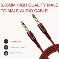 Cable De Audio TRS 1/4'' 6.35mm 10ft/3m Para Guitarra Eléctrica Bajo Y Altavoces Cordón De Instrumento AMP Rojo Y Recto - details 3
