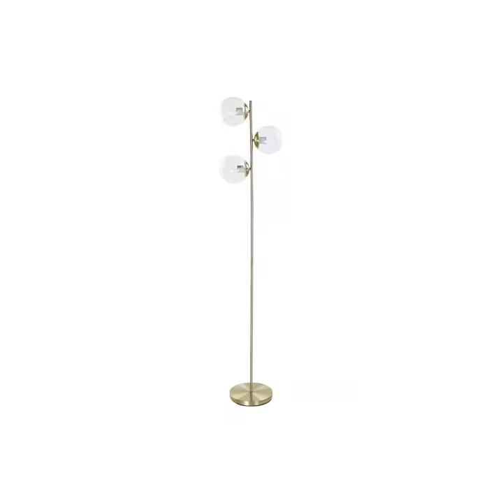 Lámpara de Pie DKD Home Decor 35 x 25 x 167 cm Cristal Dorado Metal Transparente 220 V 50 W - 1
