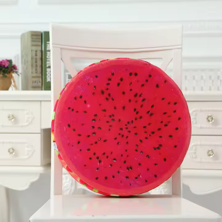 Cojín Redondo De 33cm Estampado 3D En Forma De Fruta JAF115 Almohada Decorativa De Peluche Divertida Para Sofá Y Silla Estilo Pastoral - 1