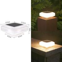 Lámpara Solar De Poste Para Jardín Y Patio Luz De Capa De Pared Exterior Impermeable Con Sombrilla Cuadrada Luz Cálida Para Deck Y Valla - details 5