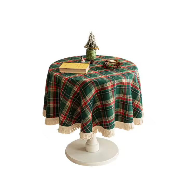 Mantel Red Verde Cuadrado Estilo Retro Americano Lujo Para Fiestas Y Navidad Decoración Hogar Tela De Manta Antideslizante Y Acolchada - 1