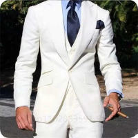 Traje De Novio Elegante 2024 Para Hombres Ajustado Tuxedo De Novios Conjunto Formal De Negocios (Chaleco+Pantalones+Chaqueta) Material COTON Polyester Origin China - details 6