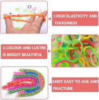 Kit De Hacer Pulseras De Cinta Arco Iris Para Niñas 600-1800 Piezas Set De Banda De Goma DIY Juguete De Manualidades Regalo - details 5