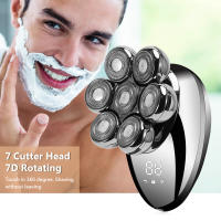 Nueva Peluca Eléctrica Para Hombres 7D Independientemente 7 Cuchillas Cabeza Flotante Recargable Impermeable Con Multifuncional Trimmer Para Hombres - details 7