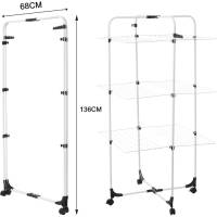 Perchero de pie, multifuncional, de tres capas, para toallas, plegable, con forma de ala, en forma de torre, apto para exteriores, balcón, dormitorio y sala de estar. - details 5