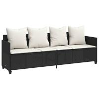 vidaXL Tumbona con cojines ratán sintético Negro y crema, Marrón y crema, Gris Sillas de Exterior Ideal para jardín, playa, piscina, terraza Tumbona Piscina Tumbonas Playa Tumbonas Jardín Exterior - details 2
