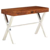 vidaXL Escritorio de madera maciza de acacia acabado miel 110x50x76 cm - details 6