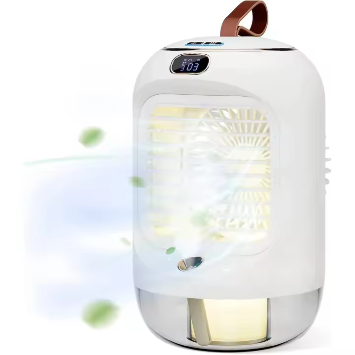 Aire Acondicionado Portátil 4 en 1, Mini Enfriador de Aire with 3 Velocidades, Luz Nocturna, 180 ° Oscilante, Humidificador - 1