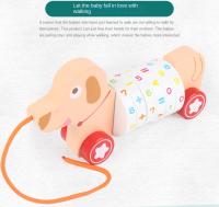 Coche De Madera Para Niños Con Cuerda Pull Educativo Para Bebés Chicos Y Chicas Caminador De Dinosaurio Pato Perro - details 6