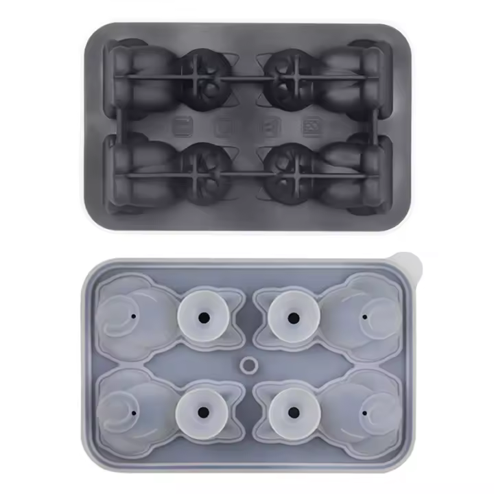 Nueva bandeja de Hielo de silicona con forma de gato de pelo Short, Molde para Cubitos de Hielo, leche, té, Bebidas, whisky, bandeja de Hielo con forma de animal, Bola de hielo - 1
