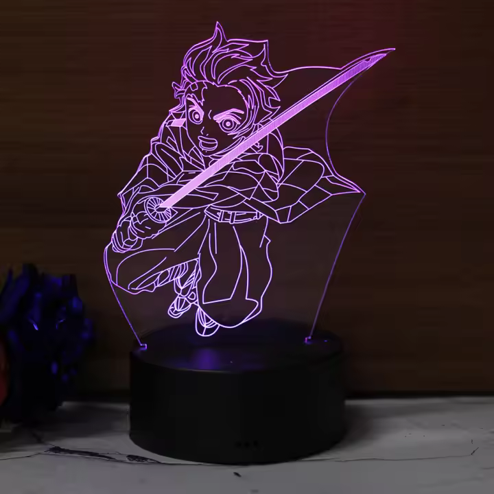 Luz Nocturna LED 3D De Anime Ghost Slayer Personaje Asesino De Demonios Para Decoración De Habitación Regalo Para Fanáticos De La Película - 1