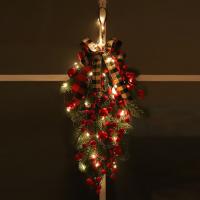 Corona De Pino Con Bayas Rojas Navideña Artificial Con Nieve Decoración Para Puerta Y Pared Guirnalda De Navidad Para Año Nuevo - details 1