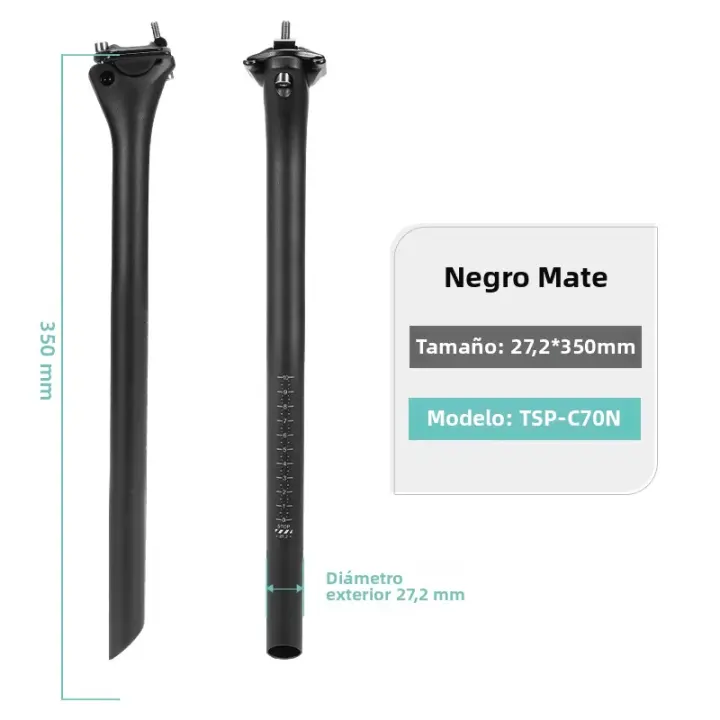 TOSEEK C70 Poste De Silla De Bicicleta De Carbono Ligero 27.2/31.6mm Mate Negro Para MTB Y Carretera Piezas De Bicicleta - 1