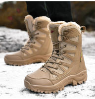 Botas De Nieve Para Hombre Botas De Invierno Impermeables Antideslizantes Con Lazo Alto Top Plush Warm Botas De Trabajo Militar - details 13