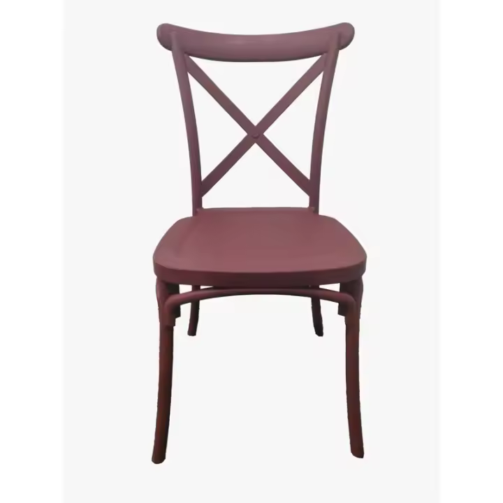 Silla Crossback de polipropileno Color Burdeos 90 x 48 x 49 cm - 1