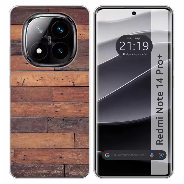 Tumundosmartphone Funda Silicona para Xiaomi Redmi Note 14 Pro+ Plus 5G diseño Madera 03 Dibujos - 1