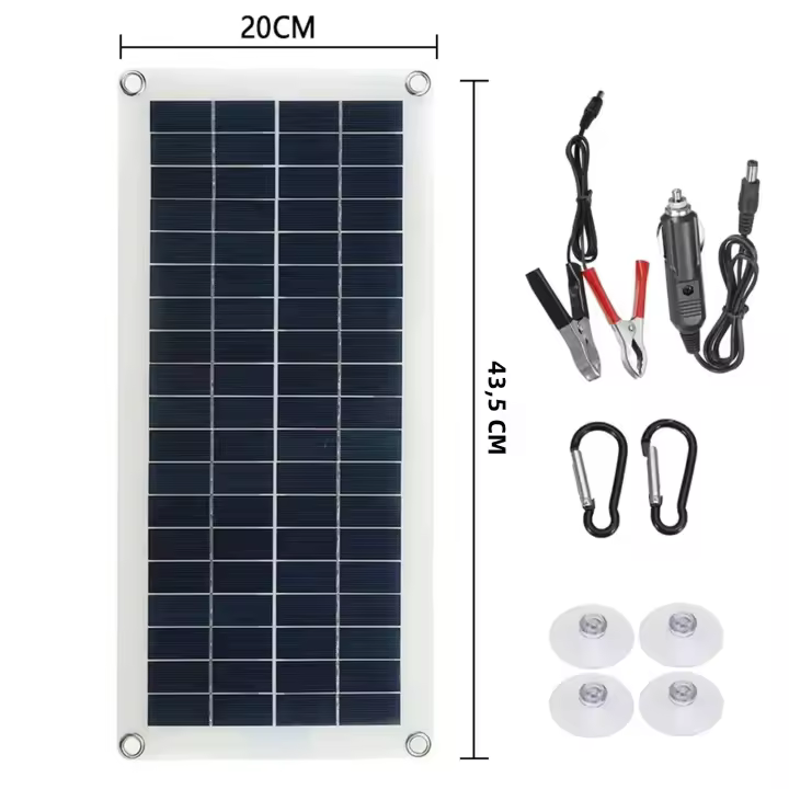 Cargador Solar Portátil 40W 12V 5V USB Impermeable Kit De Carga Solar Para Teléfonos Camping Emergencias EESBAO - 1