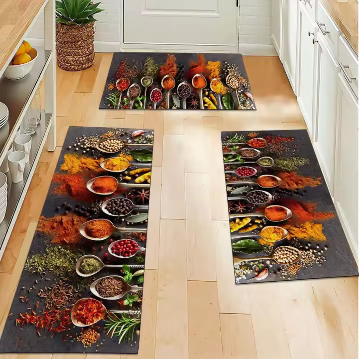 Alfombra De Cocina Moderna Para Entrada De Hogar Alfombrilla Antideslizante Para Sala De Estar Dormitorio Balcón Baño Tapete De Piso Decorativo Absorbente Y Resistente Al Desvanecimiento - 1