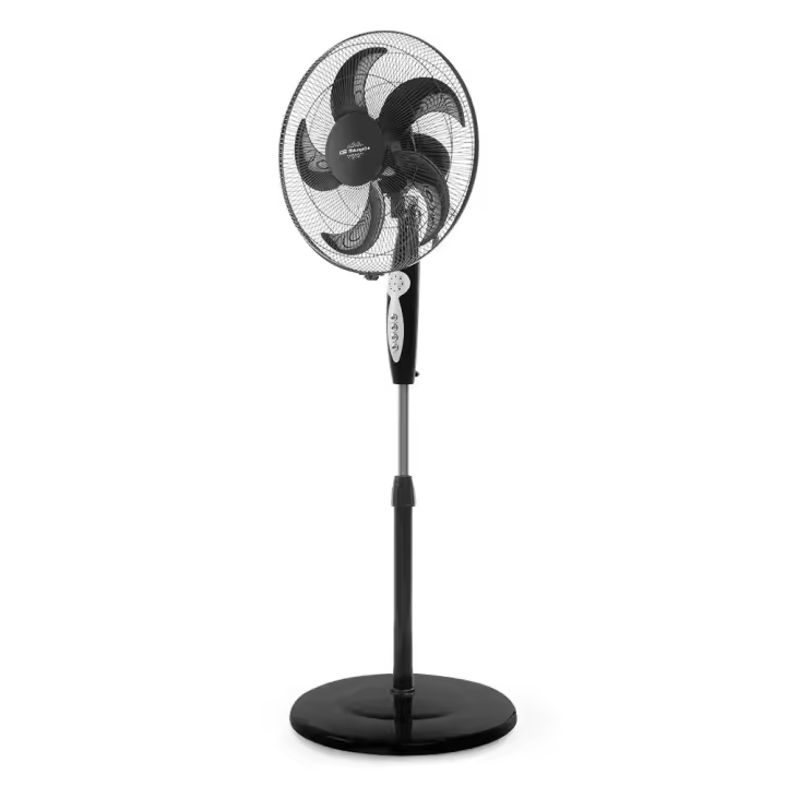 Ventilador de pie Orbegozo SF 0249, 5 aspas, 3 velocidades, 3 modos (confort, sleep, nature), mando a distancia, temporizador, función oscilante, 40 cm diámetro, 60 W - 1