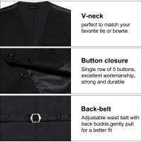 Chaleco Sin Mangas De Cuello V En Color Negro Azul Rojo Para Hombres Estilo Casual Slim Fit Vest Top Gilet Formal Business - details 0