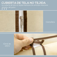 HOMCOM Armario de Tela Plegable Armario de Ropa Organizador Ropero Portátil con 6 Estantes y 1 Barra para Colgar para Dormitorio Vestidor 103x43x162,5 cm - details 4