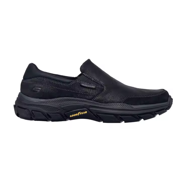 Skechers 204480_BBK Mocasines deportivos de hombre negros en piel 76068 - 1