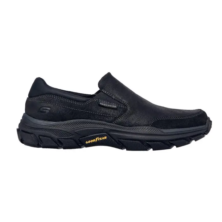 Skechers 204480_BBK Mocasines deportivos de hombre negros en piel 76068 - 1