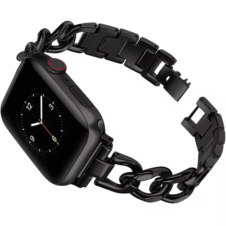 Cadena De Denim Para Muñeca De Metal Compatible Con Apple Watch Para Hombres Y Mujeres Reemplazo De Correa De 21cm - 1