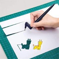 Cuchillo De Artesanía Con Regla Triangular Y Hoja Giratoria De 360 Grados Herramienta Para Manualidades En Papel Acero Inoxidable - details 1