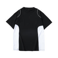 Camiseta De Hombre De Verano 2025 Trendy Con Parches Y Bloques De Color Sólido Cuello En Cuerda Corta Transpirable Top Pullover - details 2