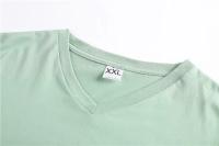 Camiseta De Algodón Para Hombre De KB Marca Nueva Con Cuello En V Manga Corta Color Sólido Camisetas De Verano Transpirables Y Wicking De Humedad - details 17
