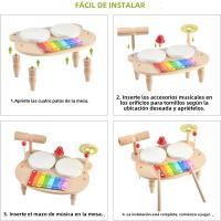 Set De Batería De Madera Para Bebés Juguete Musical Montessori Instrumentos De Percusión Para Niños De 3 a 6 Años - details 24