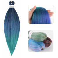Extensiones De Cabello Sintético Para Cola De Caballo Enredadera De Boxeo En Color Ombre Marrón 26 Pulgadas Con Diadema DIY - details 18