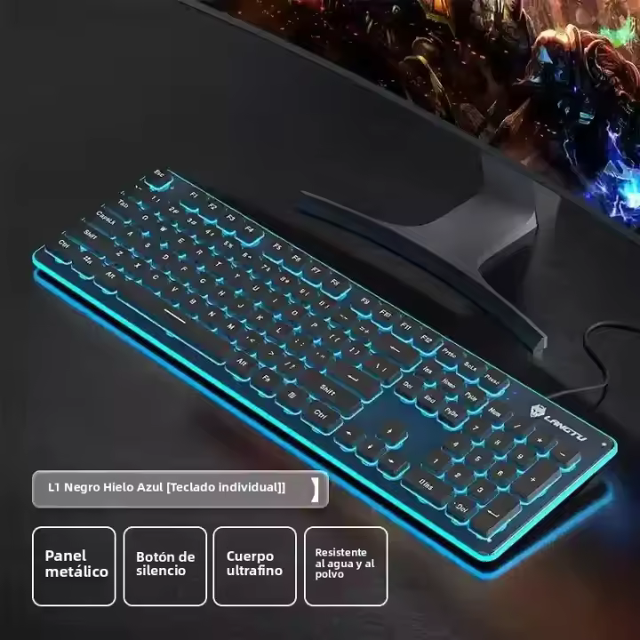 Teclado Inalámbrico Silencioso AULA Para Gaming Con Cable Espejo De Apex Y LOL Teclado De Oficina Para Laptop Regalo De Halloween Para Niños - 1