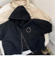 Chaqueta De Niño Con Capucha Y Cierre De Cremallera Estilo Streetwear Para Primavera Y Otoño Con Letras En Material Mixto - details 1