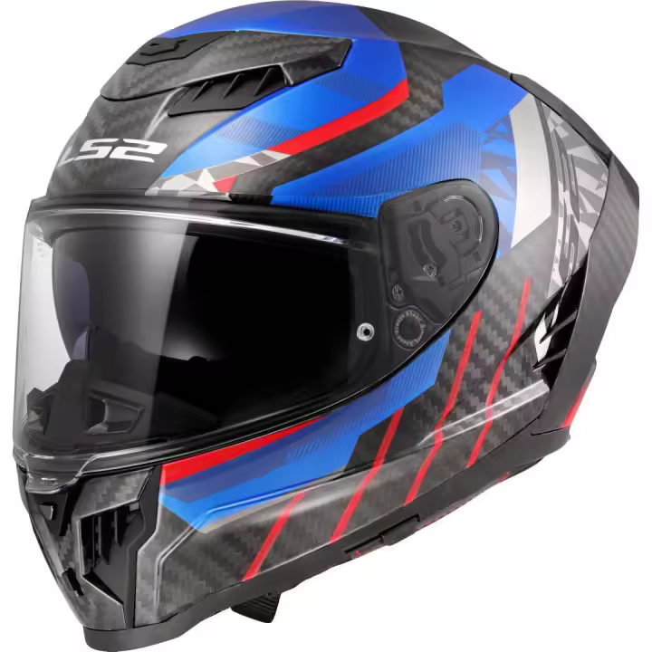 Casco integral LS2 FF807 Dragon Trax Carbono Azul Rojo - 1