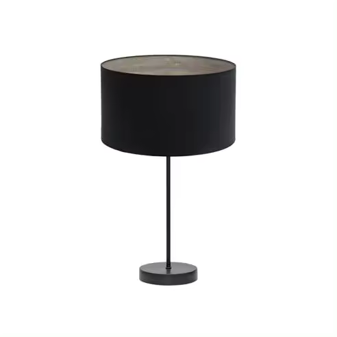 FABRILAMP Lámpara de Mesa Sobremesa Alto Tania 1xe27 Negro/negro-madera Gris 62x30x30 Cm - Diseño Moderno - 1