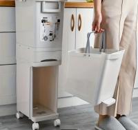 Cubo de Basura de Control de Olores de Doble Capa Extra Grande - Espacioso, Operado con Pedal, Separación Húmedo/Seco, Tapa Incluida, Perfecto para Almacenamiento y Organización en el Hogar - details 1
