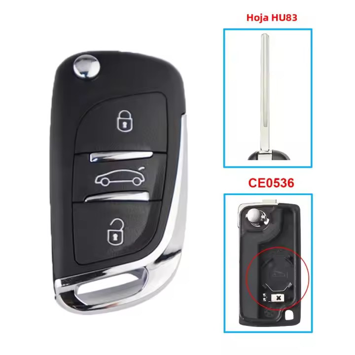 Carcasa De Llave De Coche Modificada Para Citroen C2 C3 C4 C5 C6 C8 Xsara Berlingo Y Peugeot 207 206 307 308 407 208 306 107 406 807 Partner Plástico De Alta Calidad - 1