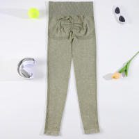 CHRLEISURE Pantalones De Yoga Para Mujer Lavados Leggings De Fitness Con Aros Treggings Elásticos Para Correr Actividad Física De Gimnasio - details 9